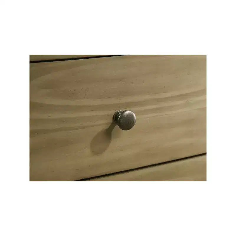 Comodino a 2 cassetti con piano in vetro - Pino naturale