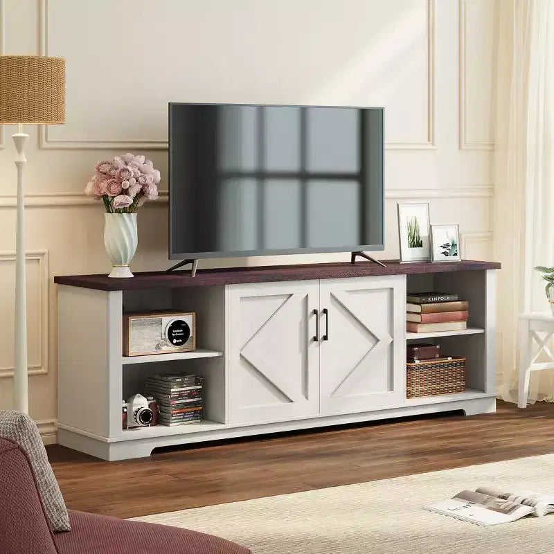 Mobile TV in Legno da 70" con Ripiani Regolabili