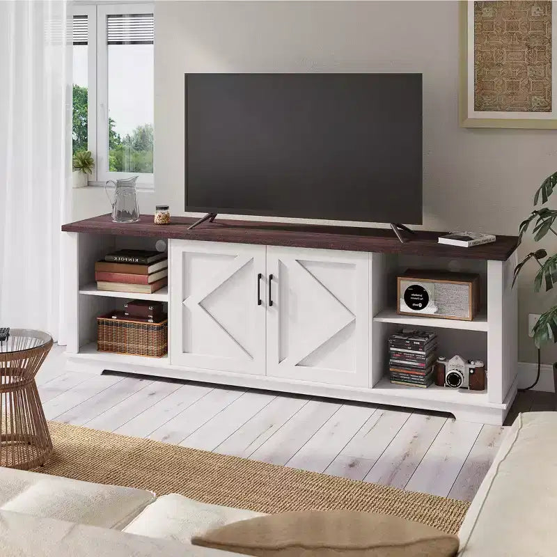 Mobile TV in Legno da 70" con Ripiani Regolabili