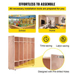 Armadietto appendiabiti a 5 sezioni con vano portaoggetti, 48 x 12 x 47,6 pollici, marrone