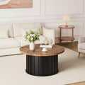 GustoWave Small Coffee Table, Round Center Table with Metal Base for Small Space, Apartment
