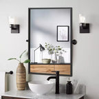 Specchio da Parete Basculante per Bagno con Cornice in Metallo