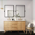 Specchio da Parete Basculante per Bagno con Cornice in Metallo