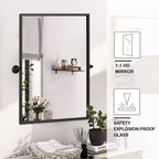 Specchio da Parete Basculante per Bagno con Cornice in Metallo