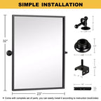 Specchio da Parete Basculante per Bagno con Cornice in Metallo