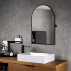 Specchio da Parete Basculante per Bagno con Cornice in Metallo