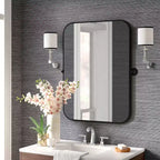 Specchio da Parete Basculante per Bagno con Cornice in Metallo