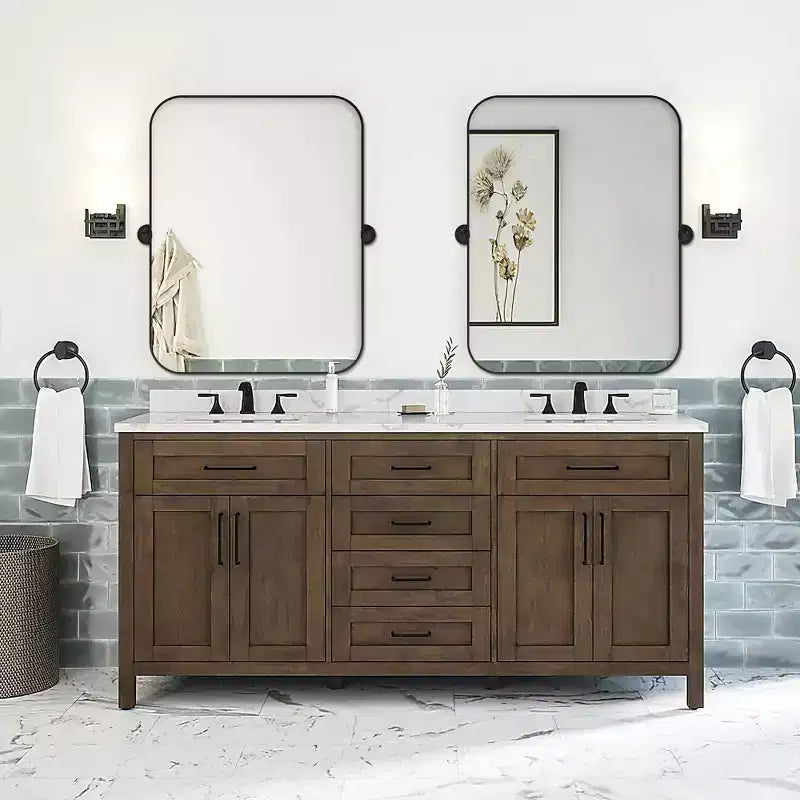 Specchio da Parete Basculante per Bagno con Cornice in Metallo