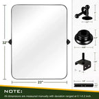 Specchio da Parete Basculante per Bagno con Cornice in Metallo