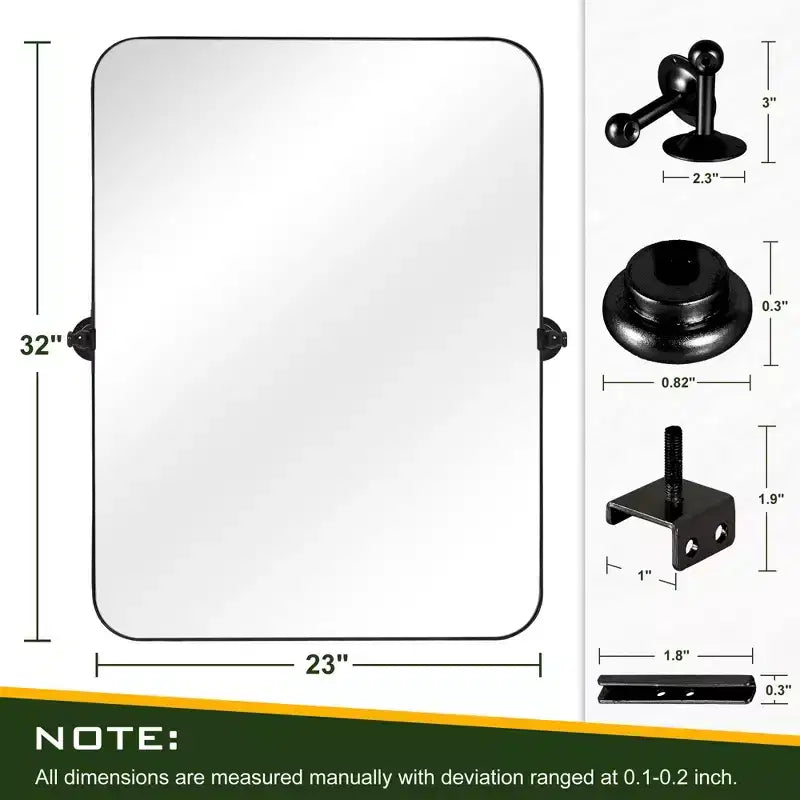 Specchio da Parete Basculante per Bagno con Cornice in Metallo