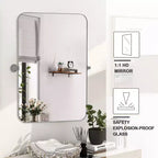 Specchio da Parete Basculante per Bagno con Cornice in Metallo