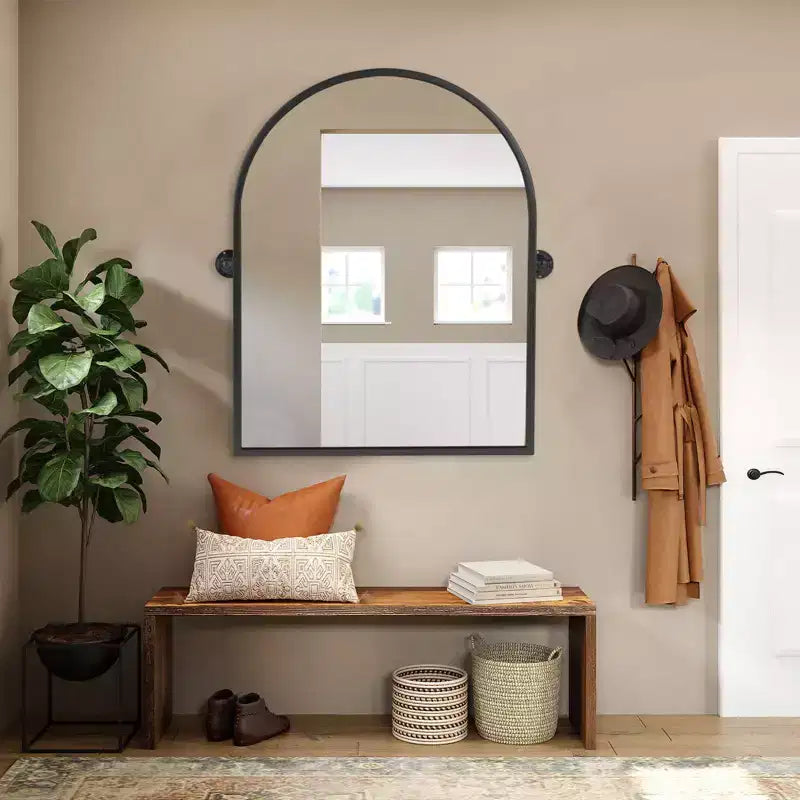 Specchio da Parete Basculante per Bagno con Cornice in Metallo