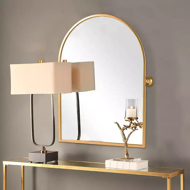Specchio da Parete Basculante per Bagno con Cornice in Metallo