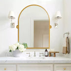 Specchio da Parete Basculante per Bagno con Cornice in Metallo