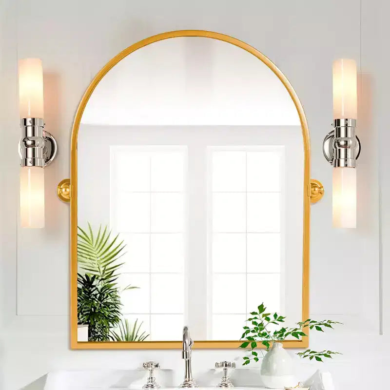 Specchio da Parete Basculante per Bagno con Cornice in Metallo