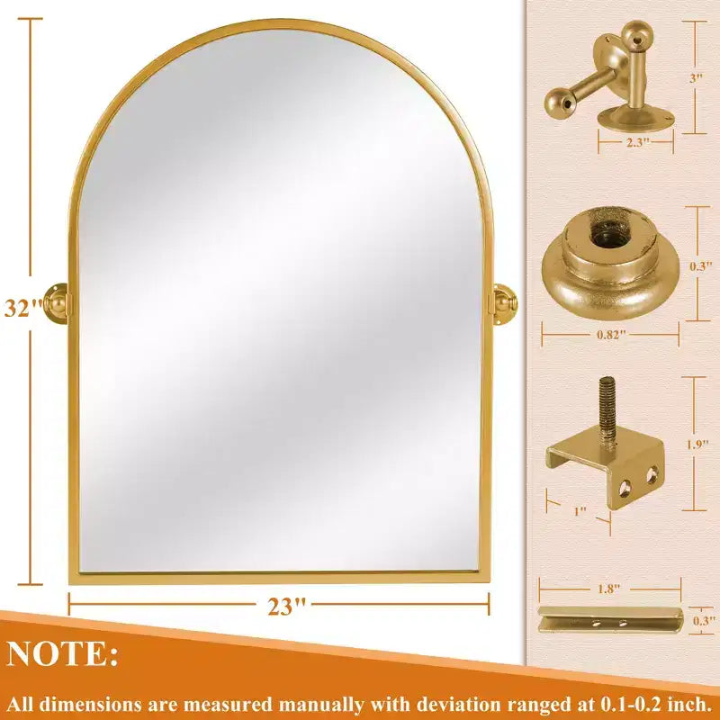 Specchio da Parete Basculante per Bagno con Cornice in Metallo