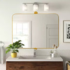 Specchio da Parete Basculante per Bagno con Cornice in Metallo