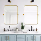 Specchio da Parete Basculante per Bagno con Cornice in Metallo