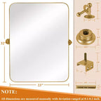 Specchio da Parete Basculante per Bagno con Cornice in Metallo