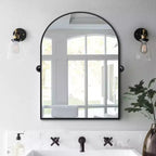 Specchio da Parete Basculante per Bagno con Cornice in Metallo