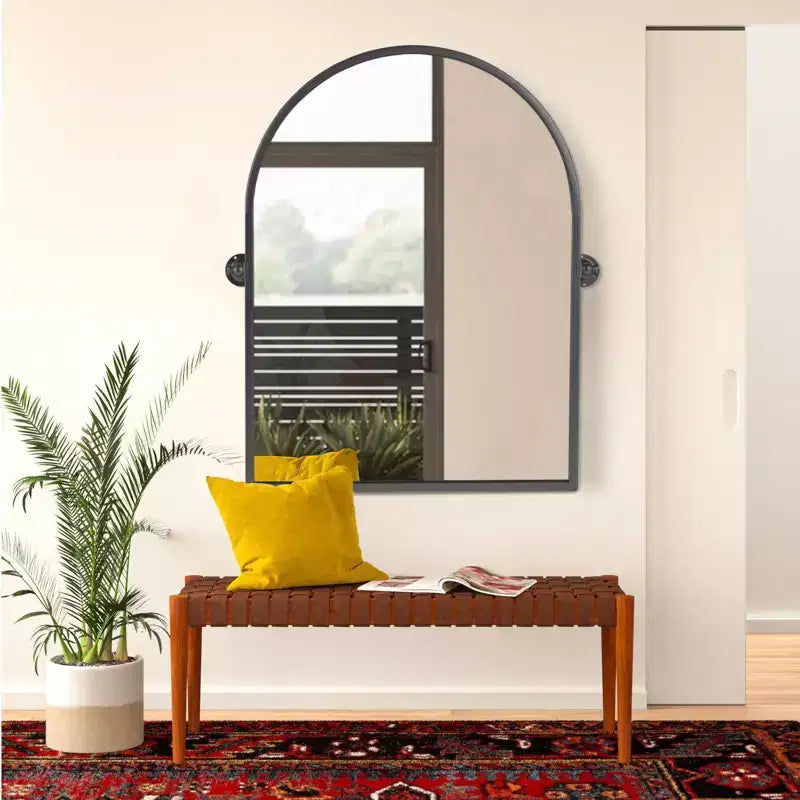 Specchio da Parete Basculante per Bagno con Cornice in Metallo