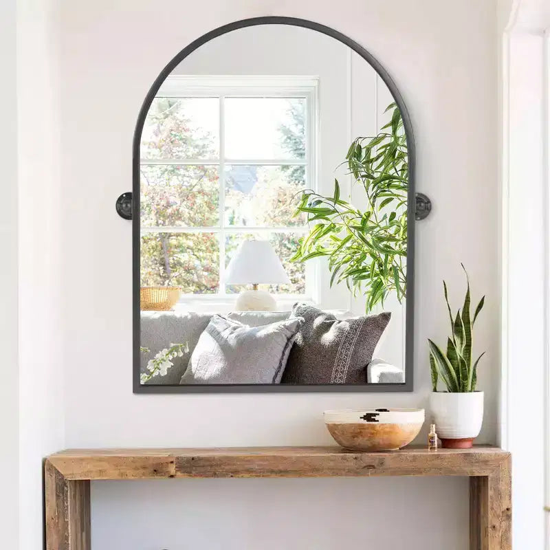 Specchio da Parete Basculante per Bagno con Cornice in Metallo