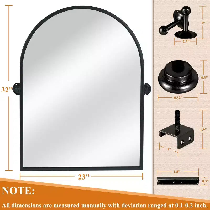 Specchio da Parete Basculante per Bagno con Cornice in Metallo