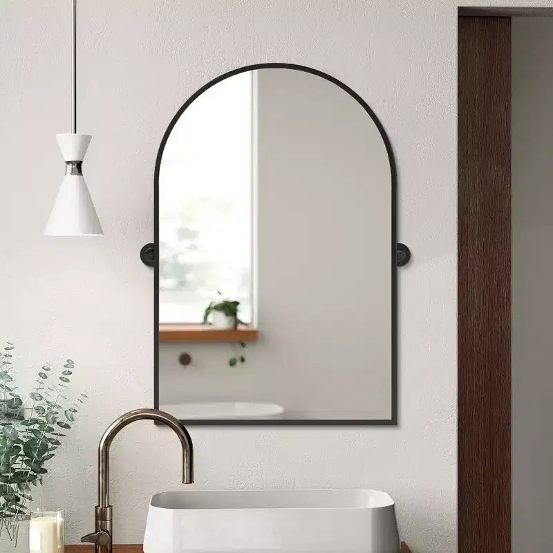 Pexfix Metal Framed Pivoted Bathroom Wall Vanity Mirror Adjustable Wall-Mounted For Modern Wall Decor