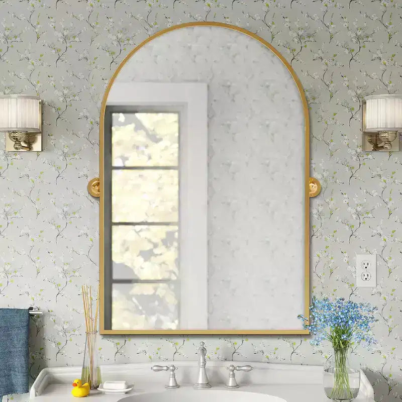 Specchio da Parete Basculante per Bagno con Cornice in Metallo