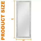 Specchio a figura intera da terra 64 x 21 pollici con cornice in legno, autoportante