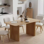 Tavolo da pranzo in legno massello 67 x 33,5 con gambe a onda, 6 posti, giallo