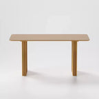 Tavolo da pranzo in legno massello 67 x 33,5 con gambe a onda, 6 posti, giallo