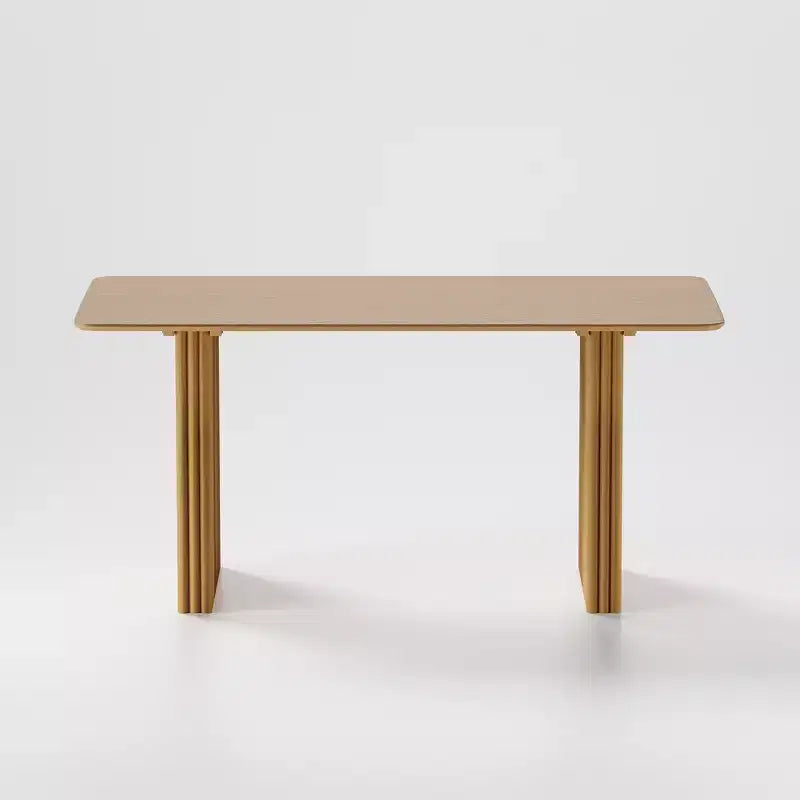 Tavolo da pranzo in legno massello 67 x 33,5 con gambe a onda, 6 posti, giallo