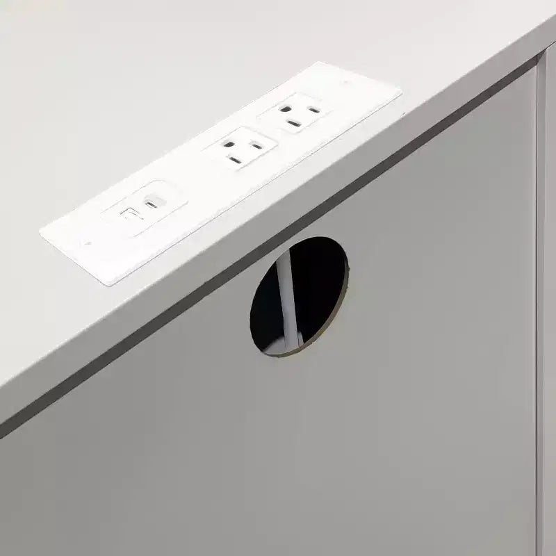 Comodino a 3 cassetti con stazione di ricarica, tavolino da notte bianco con porte USB e prese di corrente, portaoggetti per camera da letto e soggiorno