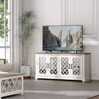 Mobile TV con 4 ante a specchio e spazio contenitivo a scomparsa 151,4 cm L x 39,9 cm P x 74,4 cm A