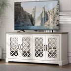 Mobile TV con 4 ante a specchio e spazio contenitivo a scomparsa 151,4 cm L x 39,9 cm P x 74,4 cm A