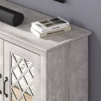 Mobile TV con 4 ante a specchio e spazio contenitivo a scomparsa 151,4 cm L x 39,9 cm P x 74,4 cm A