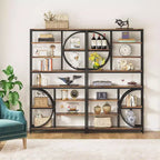 Libreria industriale a 8 ripiani, scaffale aperto alto 195 cm con struttura in metallo