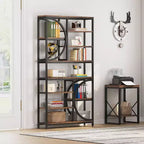Libreria industriale a 8 ripiani, scaffale aperto alto 195 cm con struttura in metallo