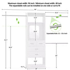 Sistema organizzativo per armadio da 244 cm con specchio e ripiani