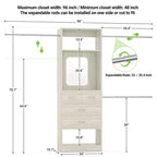 Sistema organizzativo per armadio da 244 cm con specchio e ripiani