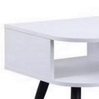 Tavolino da salotto con piano impiallacciato in melaminico e 1 cassetto, bianco