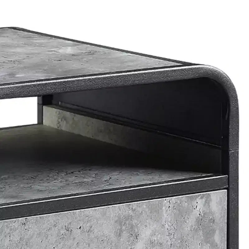 Tavolino moderno da 22 pollici in legno con cassetto e ripiano aperto, grigio