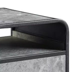 Tavolino moderno da 22 pollici in legno con cassetto e ripiano aperto, grigio