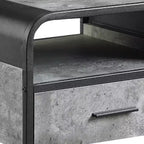 Tavolino moderno da 22 pollici in legno con cassetto e ripiano aperto, grigio