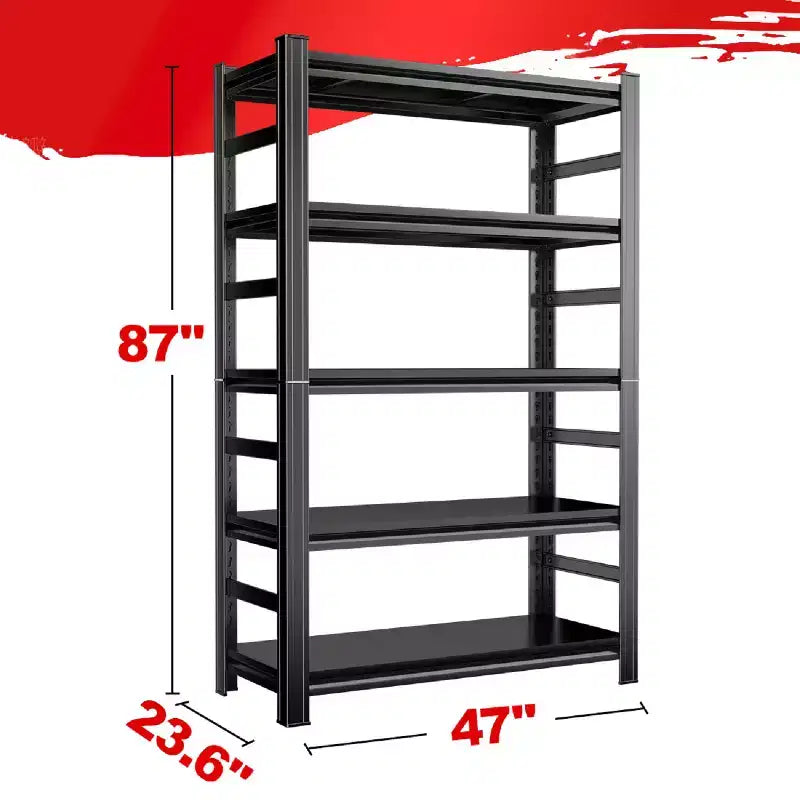 Scaffale portaoggetti in metallo resistente da 87 pollici, capacità 3000 libbre, scaffalatura a 5 ripiani per magazzino, garage – Montaggio senza bulloni e senza attrezzi