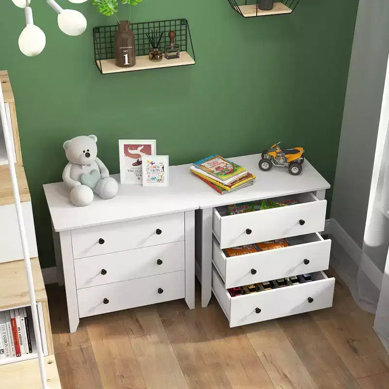 Cassettiera a 3 cassetti con ampio piano d'appoggio – Bianco