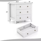 Cassettiera a 3 cassetti con ampio piano d'appoggio – Bianco