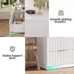 Cassettiera scanalata con maniglie in metallo – Cassettone multi-cassetto per camera da letto