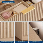 Cassettiera scanalata con maniglie in metallo – Cassettone multi-cassetto per camera da letto